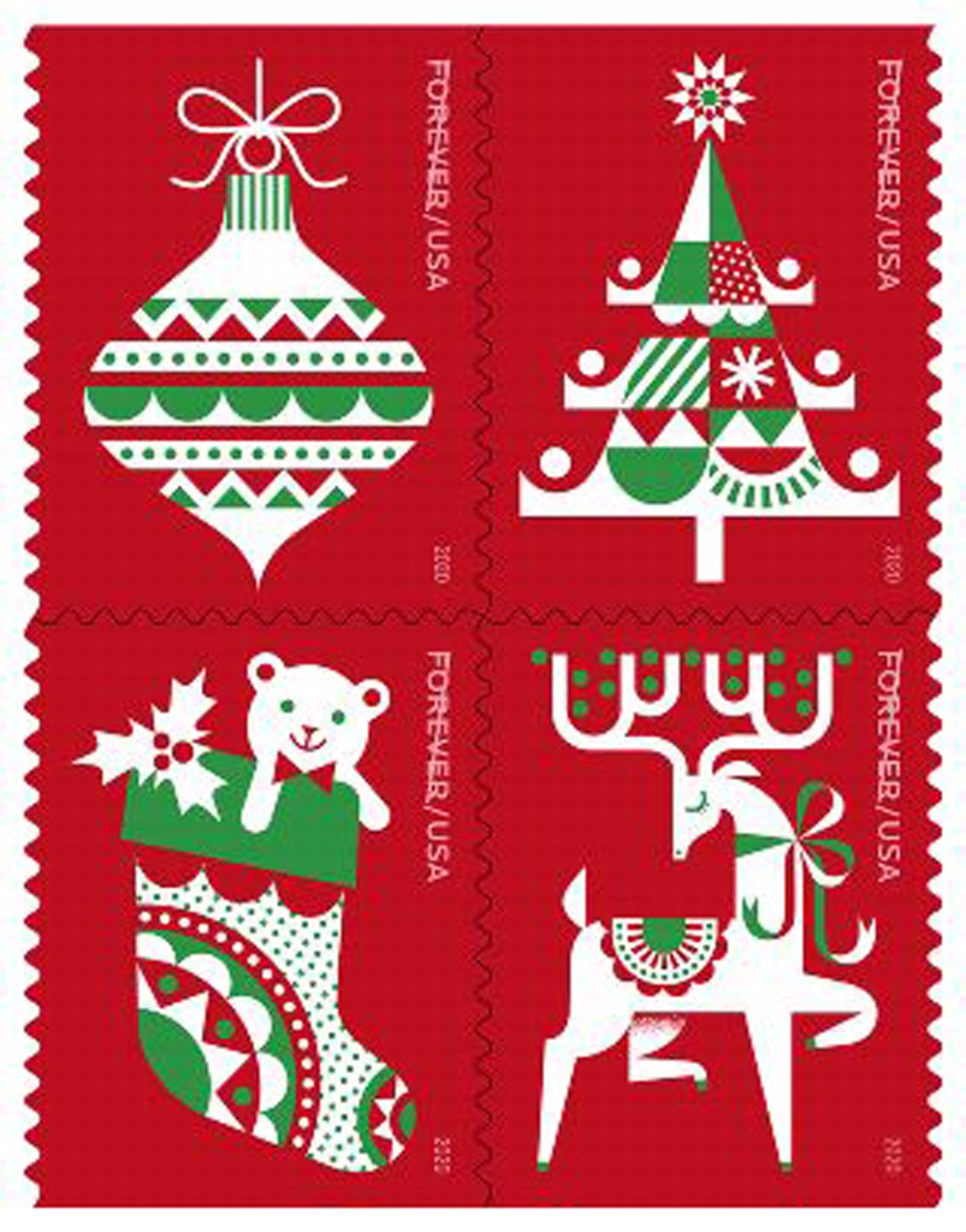 Holiday Delights Forever Stamps Book of 20 Forever Postage Stamps Scott